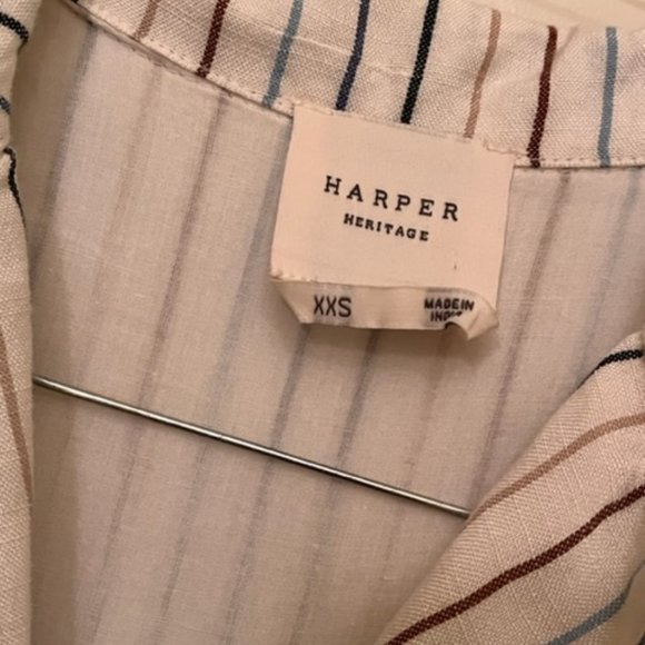 Harper Heritage Stripped Button-up Romper - Picture 2 of 5